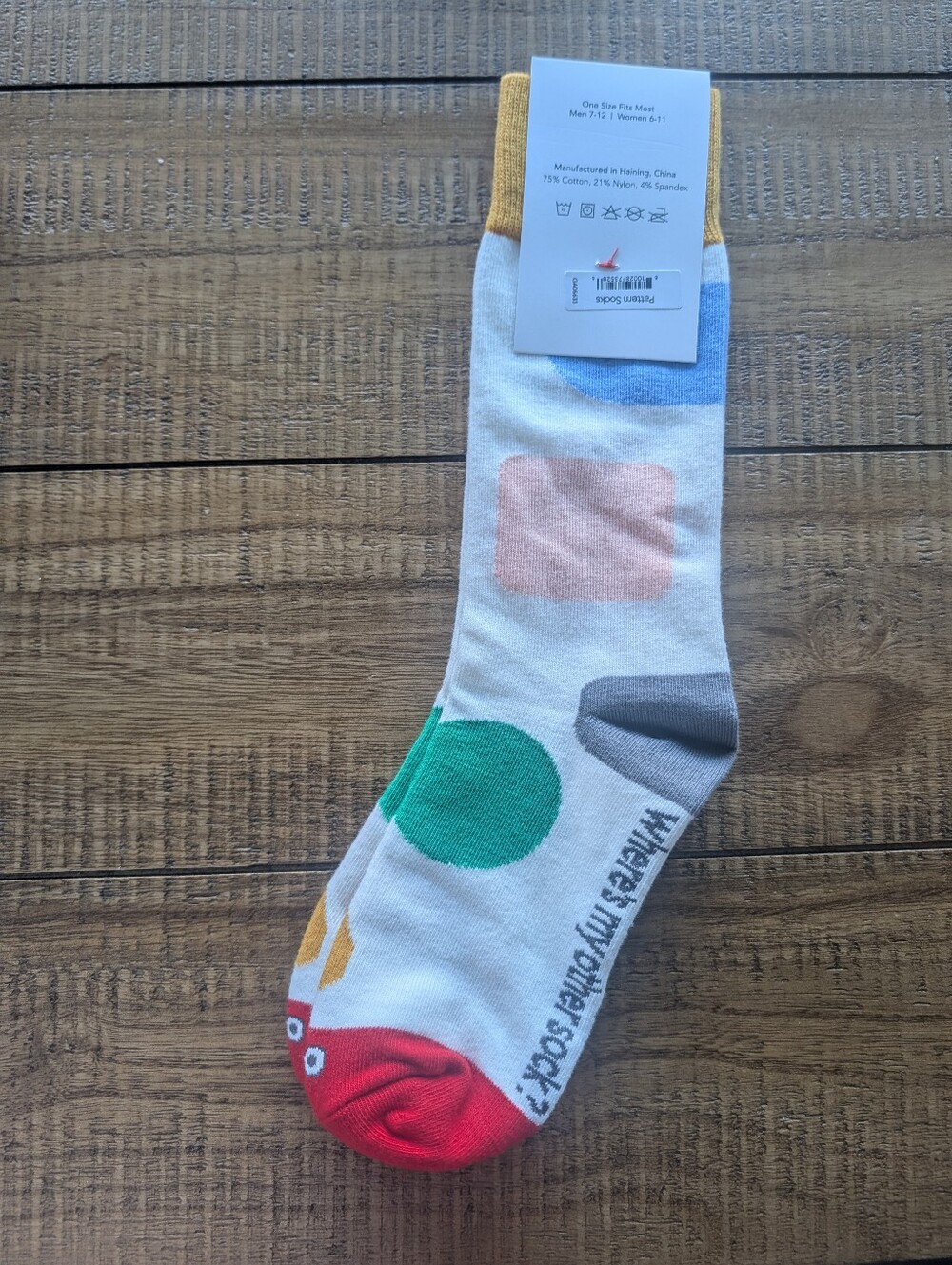 Google Pattern Crew Socks NWT